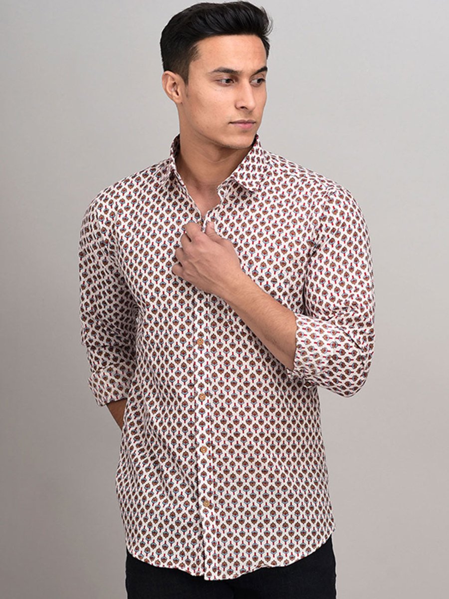 Buy Oversized streetwear Allover Floral Block Printed Shirt Online - RoadTrip®