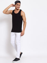 Buy Oversized streetwear Black & Mustard Solid Sleeveless Vest Online - RoadTrip®