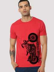 Buy Oversized streetwear Born To Ride Trendy Side Printed T-shirt Online - RoadTrip®