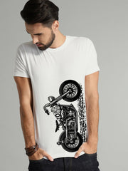 Buy Oversized streetwear Born To Ride Trendy Side Printed T-shirt Online - RoadTrip®
