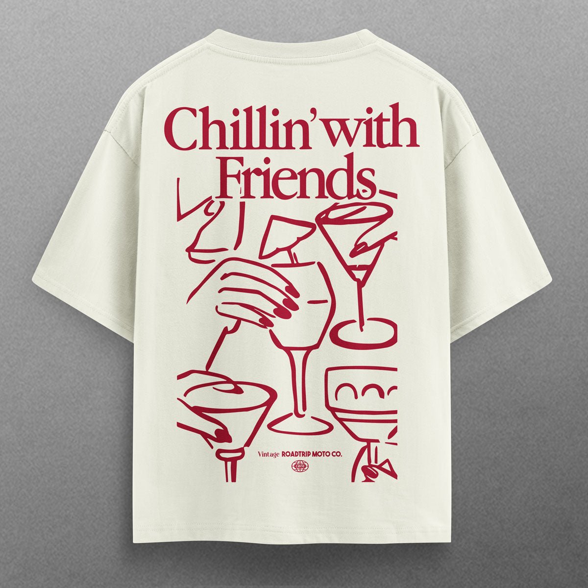 Buy Oversized streetwear CHILLIN WITH FRIENDS T - SHIRT Online - RoadTrip®