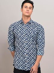 Buy Oversized streetwear Floral Block Printed Shirt Online - RoadTrip®