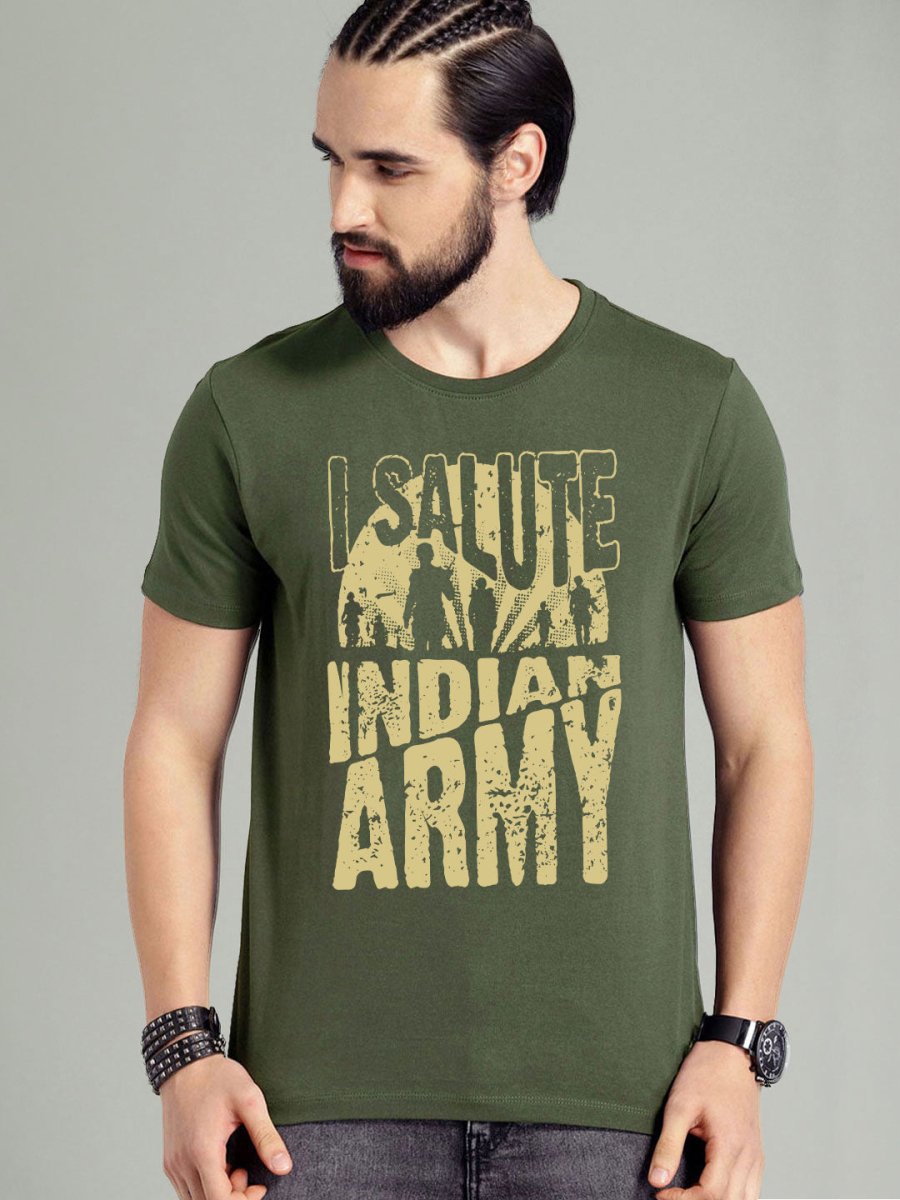 Buy Oversized streetwear I Salute Indian Army Graphic T-shirt Online - RoadTrip®