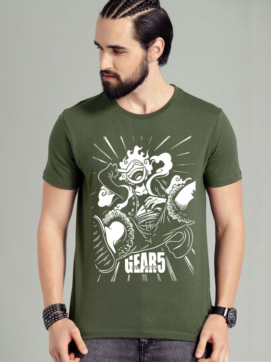 Buy Oversized streetwear Latest Gear 5 Anime Crew Neck T-shirt Online - RoadTrip®