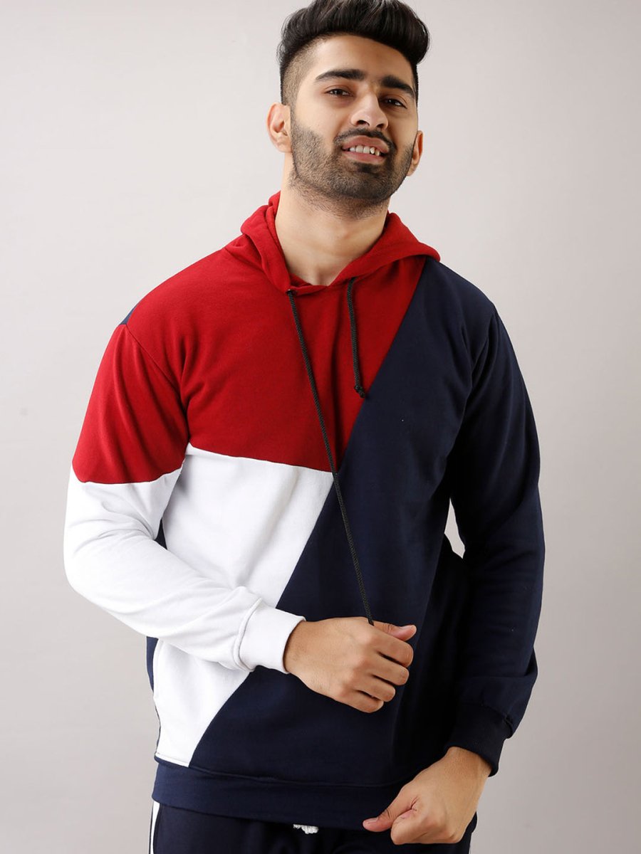 Buy Oversized streetwear Multi Colour Block Full Sleeves Hoodie Online - RoadTrip®