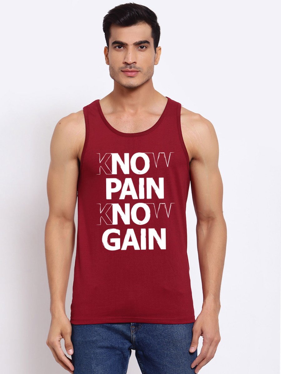Buy Oversized streetwear No Pain No Gain Gym Vest Online - RoadTrip®