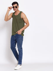 Buy Oversized streetwear Premium Plain Gym Vest Online - RoadTrip®