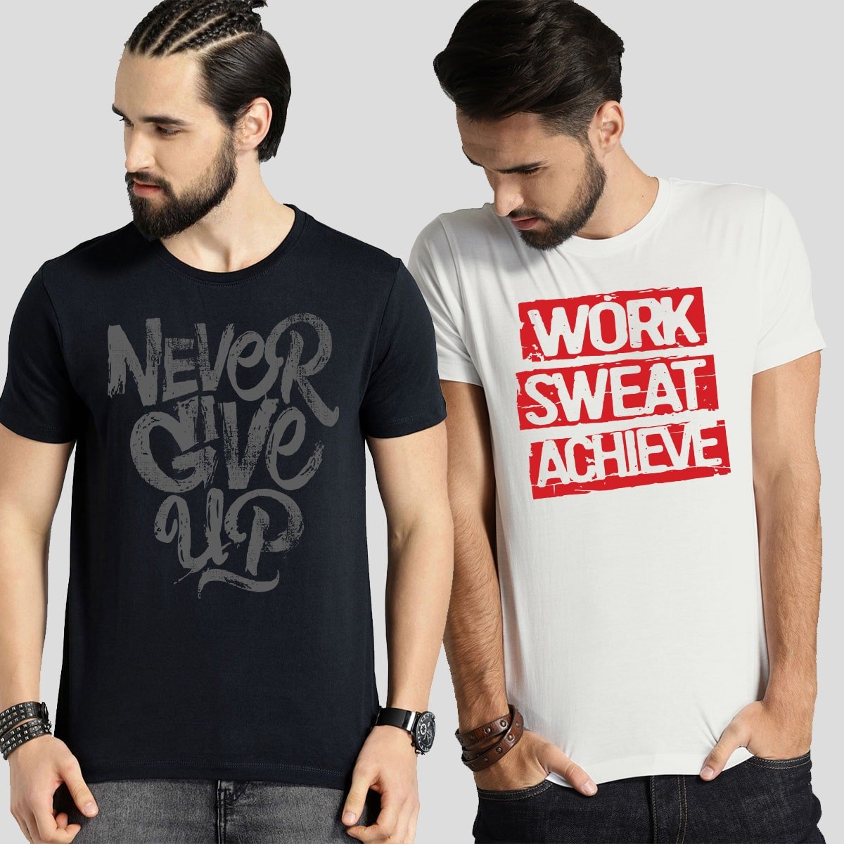 Buy Oversized streetwear Pro Gym Motivational Combo T-Shirts Online - RoadTrip®