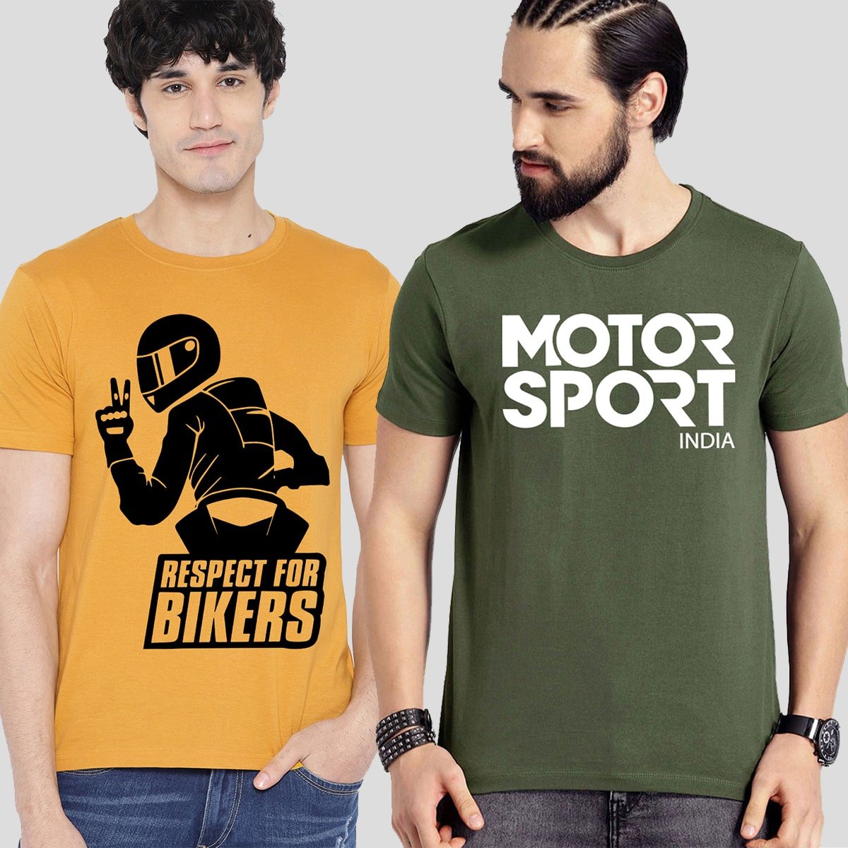 Buy Oversized streetwear Respect The Bikers & Motor Sports India Combo T-Shirts Online - RoadTrip®
