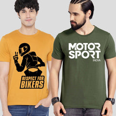 Buy Oversized streetwear Respect The Bikers & Motor Sports India Combo T-Shirts Online - RoadTrip®