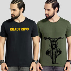 Buy Oversized streetwear Retro Bike & RoadTrip® Printed Combo T-Shirts Online - RoadTrip®