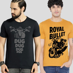 Buy Oversized streetwear Royal Bullet & Silencer Music Combo Graphic T-Shirts Online - RoadTrip®