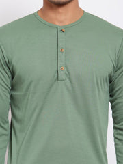 Buy Oversized streetwear Soild Full Sleeves Henley T-Shirt Online - RoadTrip®