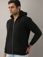 Buy Oversized streetwear Solid Black Hoodie With Zip Online - RoadTrip®