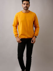 Buy Oversized streetwear Solid Mustard Full Sleeves Sweatshirt Online - RoadTrip®