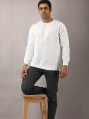 Buy Oversized streetwear Solid White Colour Full Sleeves Sweatshirt Online - RoadTrip®