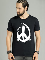 Buy Oversized streetwear Stylish Peace Symbol Printed T-Shirt Online - RoadTrip®