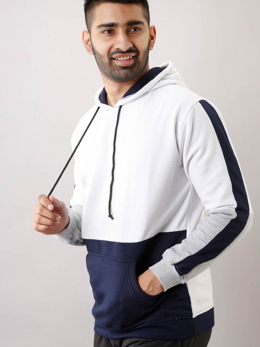 Buy Oversized streetwear White Sleeves Strips Hoodie Online - RoadTrip®