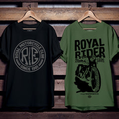 Royal Motorcycle Club Combo Pack of 2 Heavy Duty® Oversized T-Shirts.