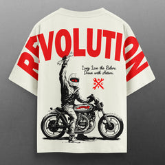 Revolution Premium Front & Back Printed Oversized Cotton T-Shirt