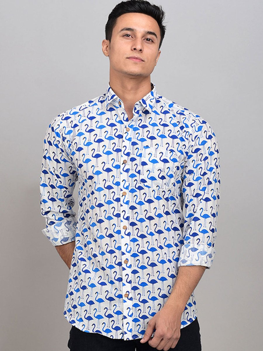 Buy Oversized streetwear Flamingo Block Printed Shirt Online - RoadTrip®