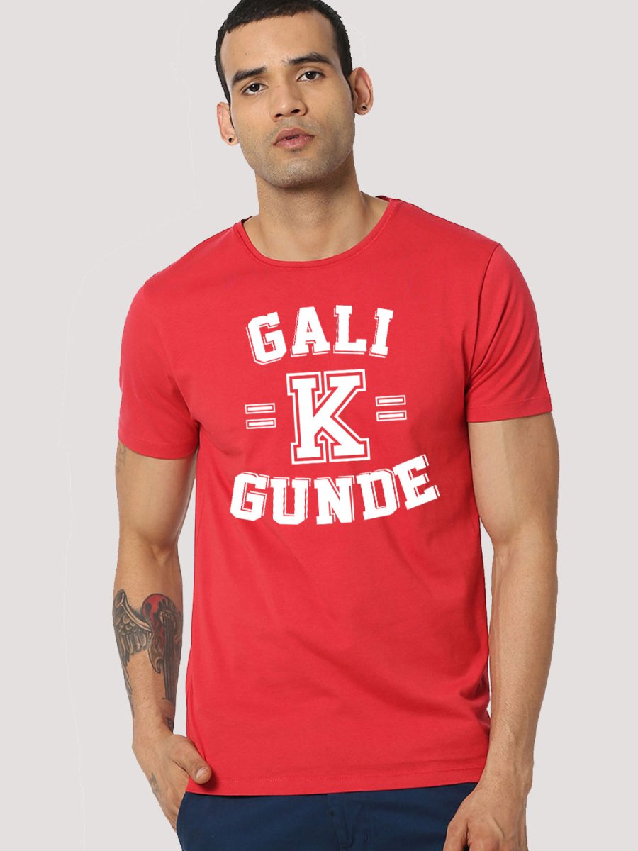 Buy Oversized streetwear Funny Gali Ke Gunde Graphic Printed T-Shirt Online - RoadTrip®