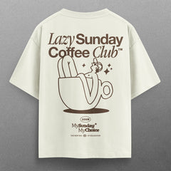 Buy Oversized streetwear LAZY SUNDAY COFFEE CLUB T - SHIRT Online - RoadTrip®