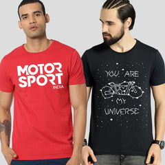 Buy Oversized streetwear Motorsports India & Bikes Are My Universe T-Shirts Combo Online - RoadTrip®