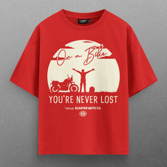 Buy Oversized streetwear NEVER LOST ON BIKE T - SHIRT Online - RoadTrip®