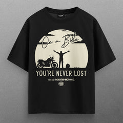 Buy Oversized streetwear NEVER LOST ON BIKE T - SHIRT Online - RoadTrip®