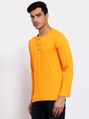 Buy Oversized streetwear Premium Cotton Black & Mustard Colour Combo Henley T-Shirts Online - RoadTrip®