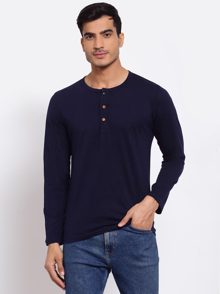 Buy Oversized streetwear Premium Full Sleeves Henley T-Shirt Online - RoadTrip®