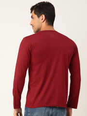 Buy Oversized streetwear Pure Cotton Full Sleeves Henley T-Shirt Online - RoadTrip®