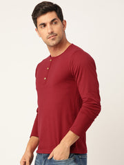 Buy Oversized streetwear Pure Cotton Full Sleeves Henley T-Shirt Online - RoadTrip®