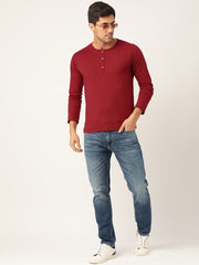 Buy Oversized streetwear Pure Cotton Full Sleeves Henley T-Shirt Online - RoadTrip®