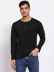 Buy Oversized streetwear Retro Style Full Sleeves Henley T-Shirt Online - RoadTrip®