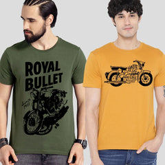 Buy Oversized streetwear Royal Bullet & Made Like Gun Graphic T-Shirts Combo Online - RoadTrip®