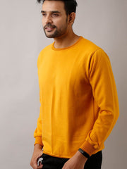 Buy Oversized streetwear Solid Mustard Full Sleeves Sweatshirt Online - RoadTrip®