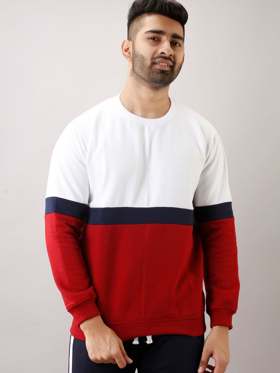 Buy Oversized streetwear Strip Block Full Sleeves Sweatshirt Online - RoadTrip®