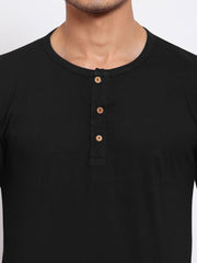 Buy Oversized streetwear Stylish Black & Lavender Henley T-Shirts Combo Online - RoadTrip®