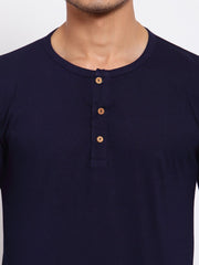 Buy Oversized streetwear Stylish Navy Blue & Maroon Combo Henley T-Shirts Online - RoadTrip®