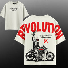 Revolution Premium Front & Back Printed Oversized Cotton T-Shirt