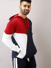 Multi Colour Block Full Sleeves Hoodie - Road Trip