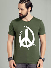 Stylish Peace Symbol Printed T-Shirt