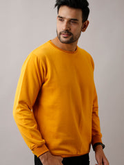 Solid Mustard Full Sleeves Sweatshirt - Road Trip